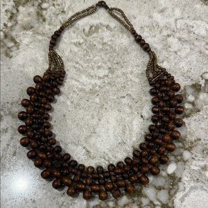 Tribal Inspired Wooden Bead Necklace